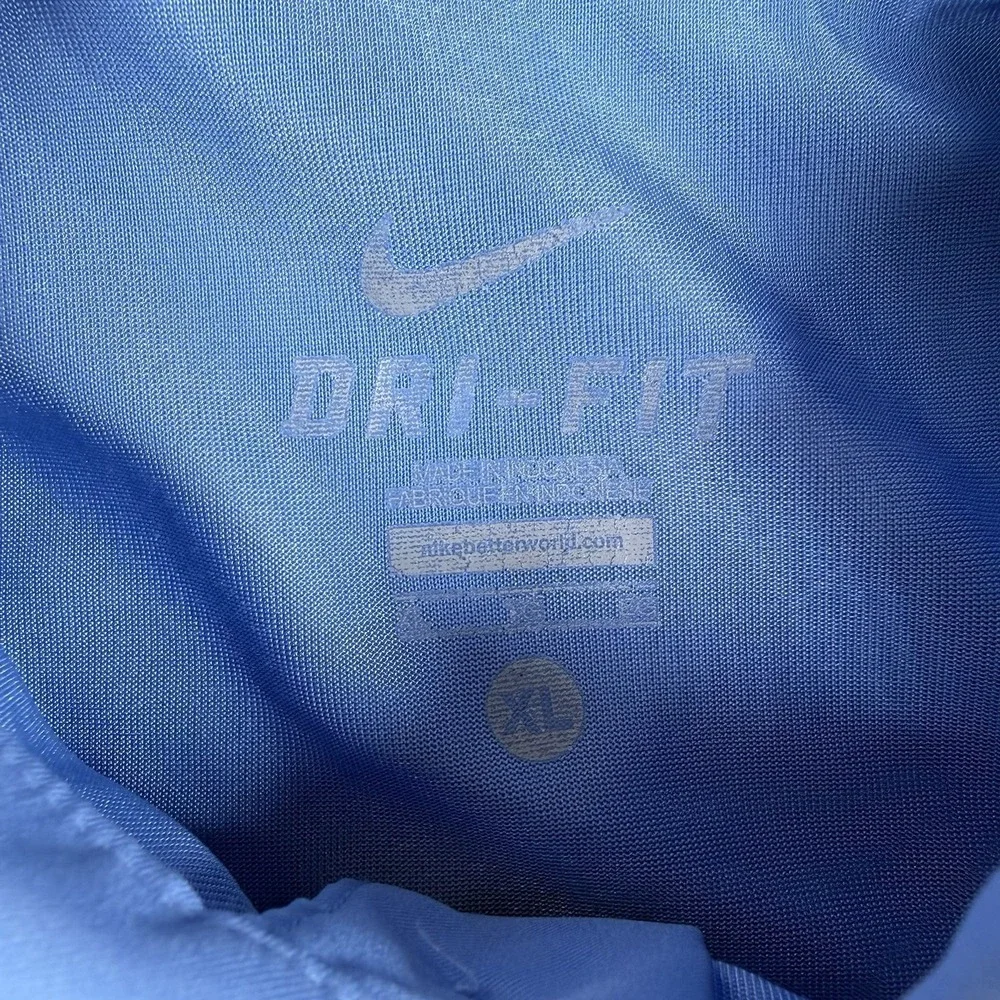 Nike Polo Shirt Men's XL Blue Short Sleeve North Caolina‎ Tar Heels Dri-Fit
